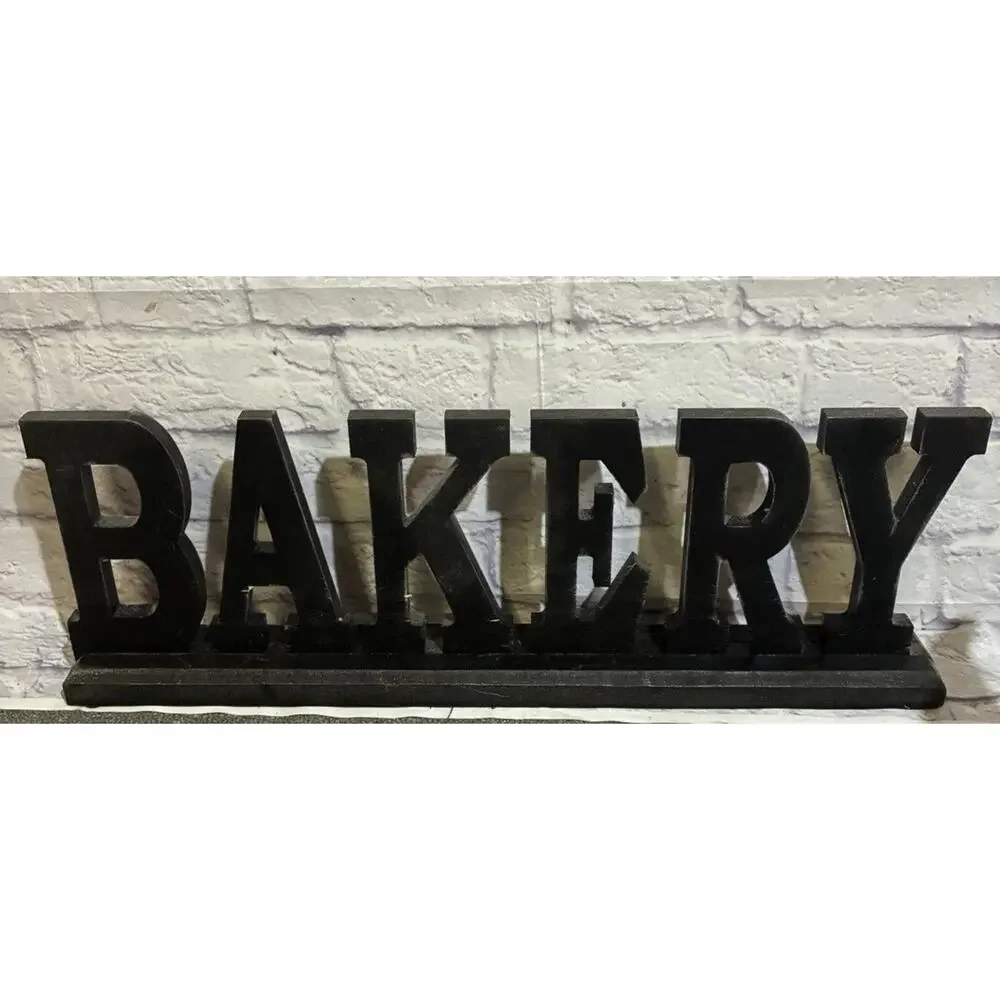 Large Black Wooden Bakery Sign Farmhouse Kitchen Wall Shelf Decor 22 Inch